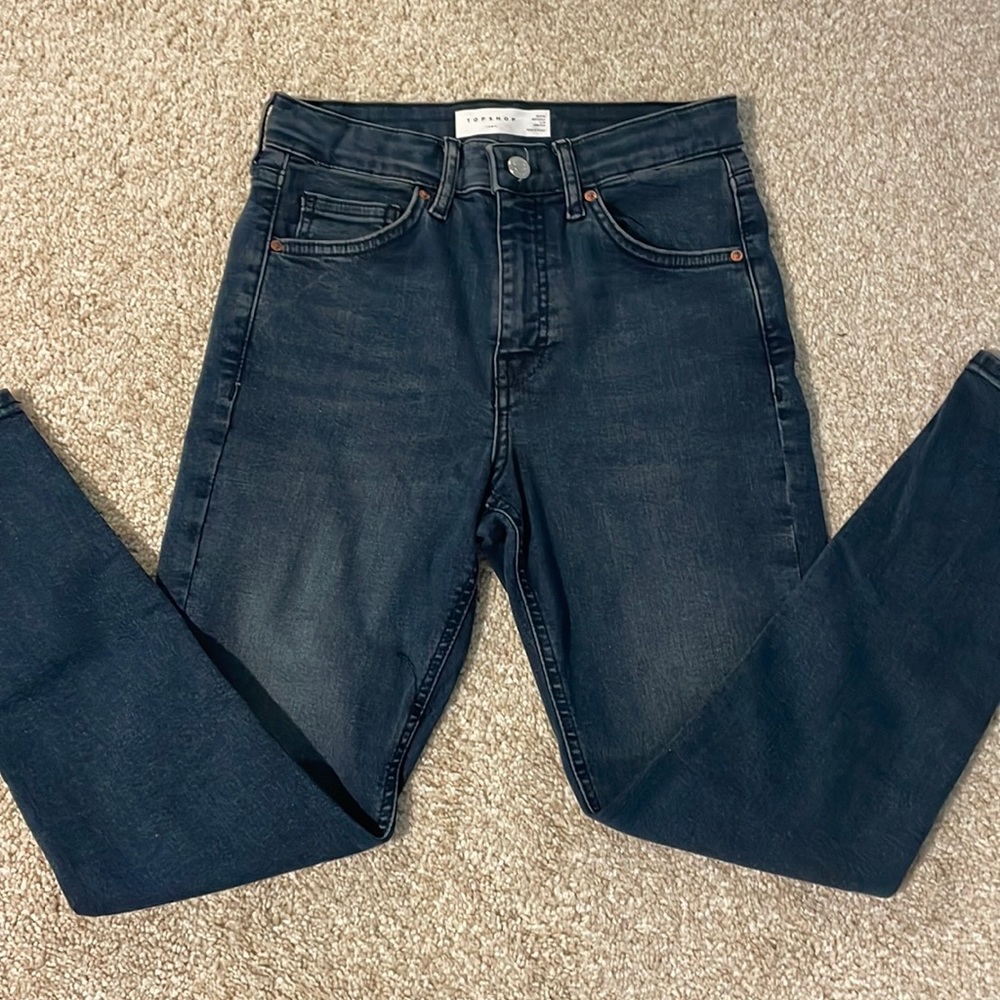 Topshop Jamie PETITE highrise skinny jeans with dark wash